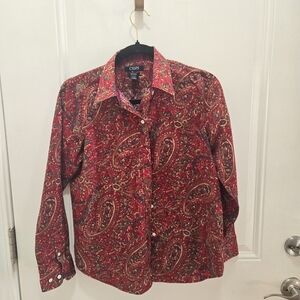 Chaps Red Paisley Women's Blouse
